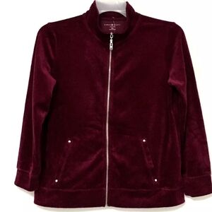 Karen Scott Sport Velour Zip Jacket